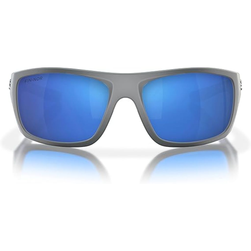 Fin-Nor Pinder Sunglasses - Matte Shade Gray Frame/Blue Mirror Gray PC Lens