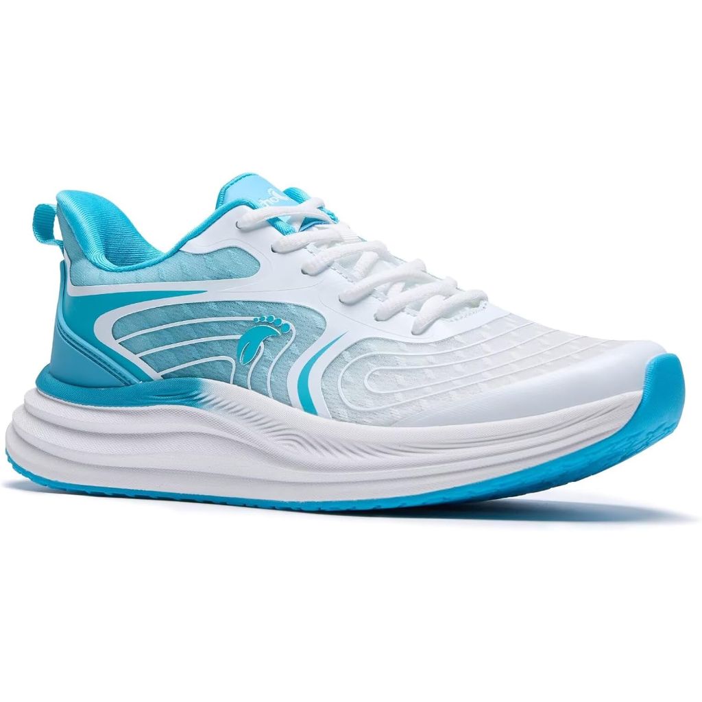 SZ 8.5, Women's Orthopedic Wide Walking Shoes: Blue/White