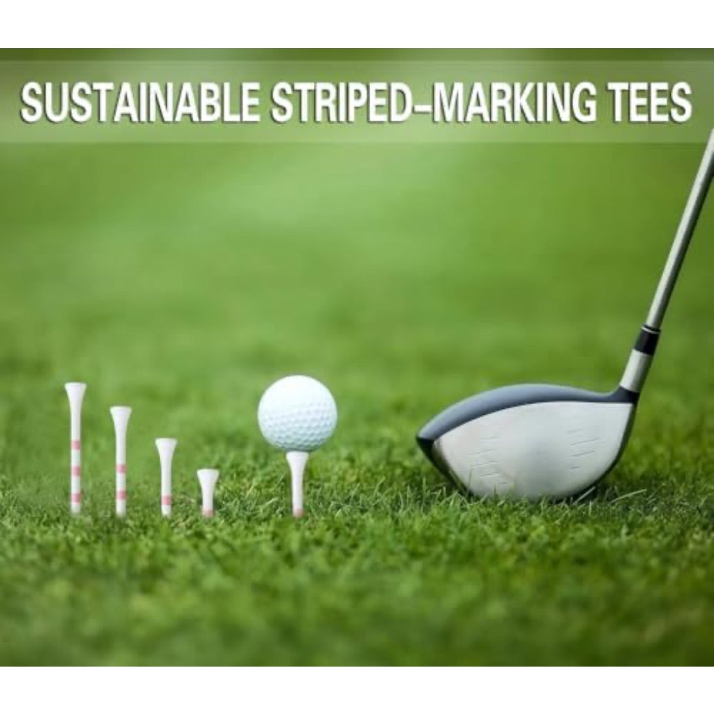 Three Striped Marking Wood Golf Tees 80 Count 3-1/4 inch with 20 Count 1-1/2 inch Tees Mixed Pack