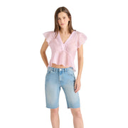 Steve Madden Apparel Leyla Top, Pink Lemonade, Large