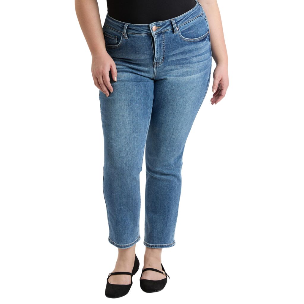 Royalty for Me Women's Luxe Premium Stretch Slim Straight Jeans, Tinted Blue - size 4
