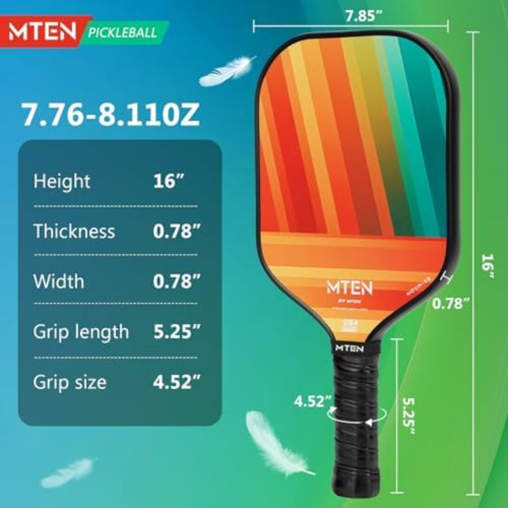 Pickleball Paddles, Carbon Fiber Pickleball Paddles, Lightweight Pickle Ball Paddle, Carbon Fiberglass Surface, USAPA Approved, Beginners & Competition, 1Pcs
