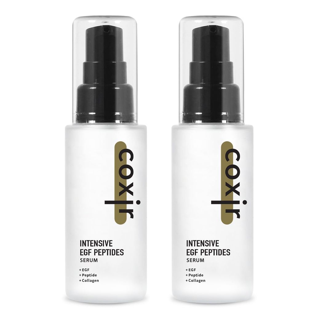 Coxir INTENSIVE EGF PEPTIDES SERUM l Day & Night Wrinkle Serum for damaged, aged skin [50ml/1.69 fl.oz (2 Pack)]