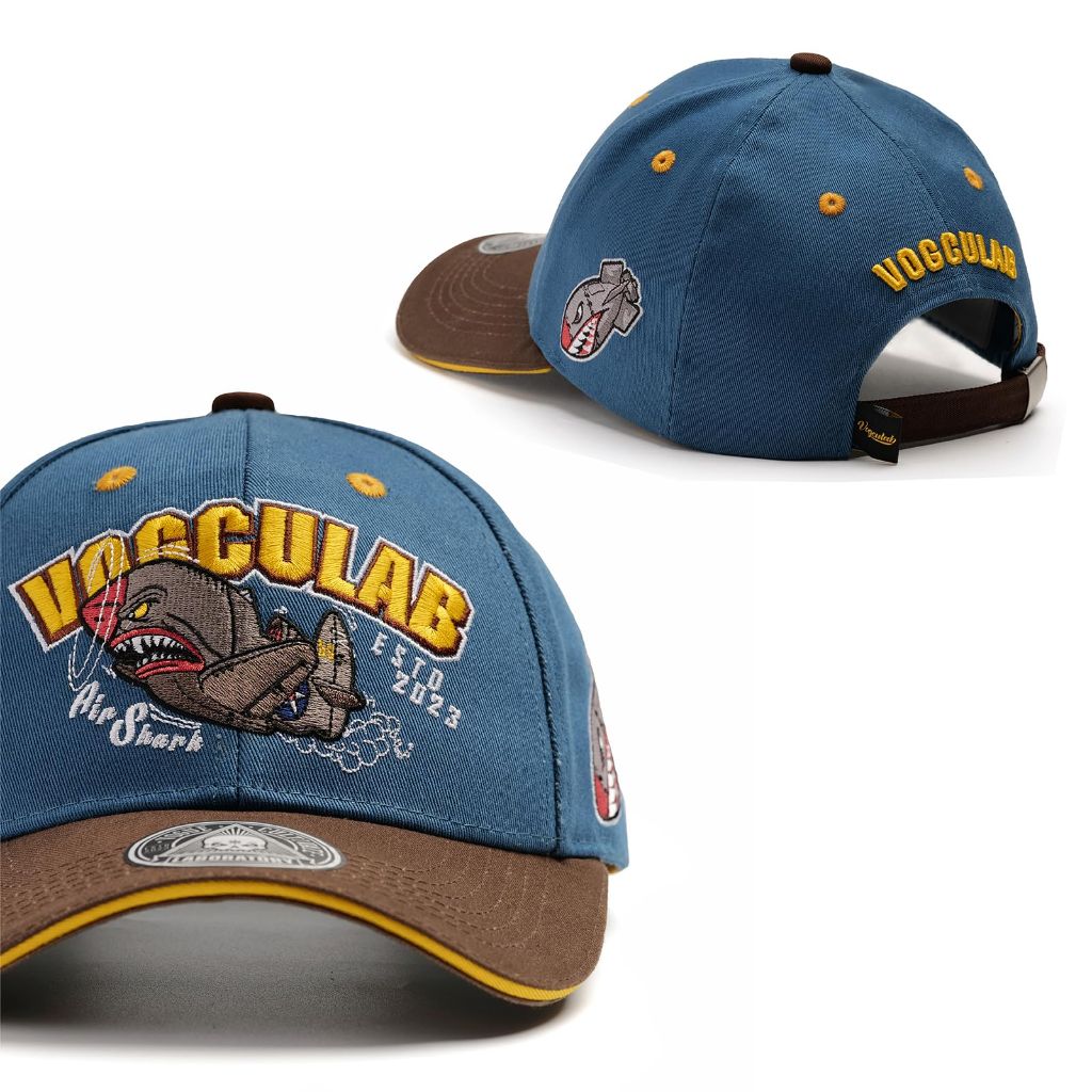 Vogculab Vintage Flying Tigers Embroidered Baseball Cap, Unisex Blue/Brown