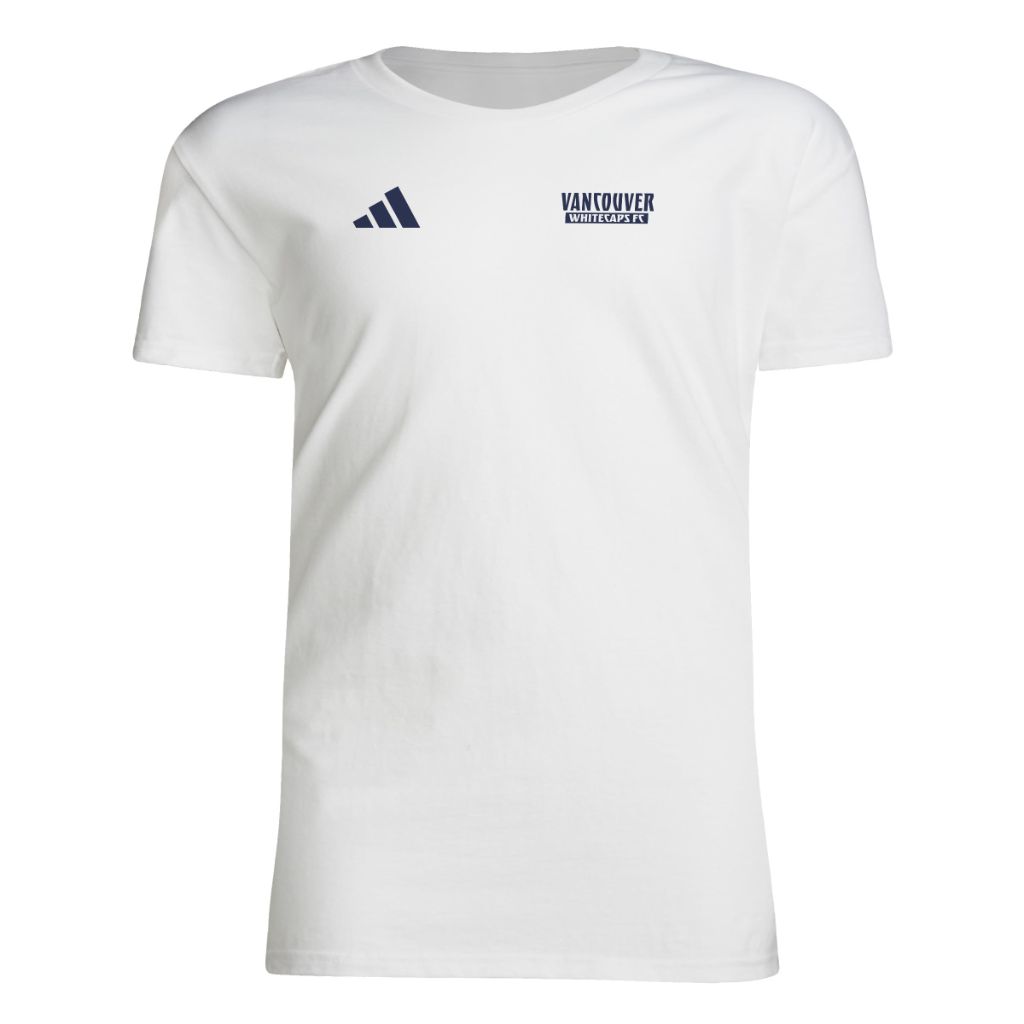 Adidas Unisex-Kids Vancouver Whitecaps FC Short Sleeve Soccer T-Shirt, White/Vancouver Whitecaps, Large