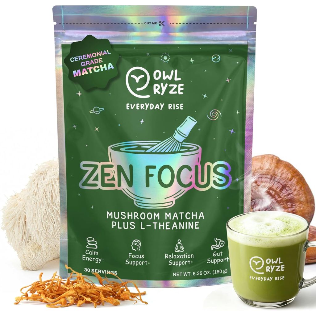 OwlRyze Everyday Rize Zen Focus Mushroom Matcha - 30 Servings