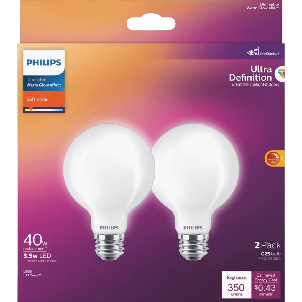 Philips 2pk 40w G25 Wg LED Bulb 573352