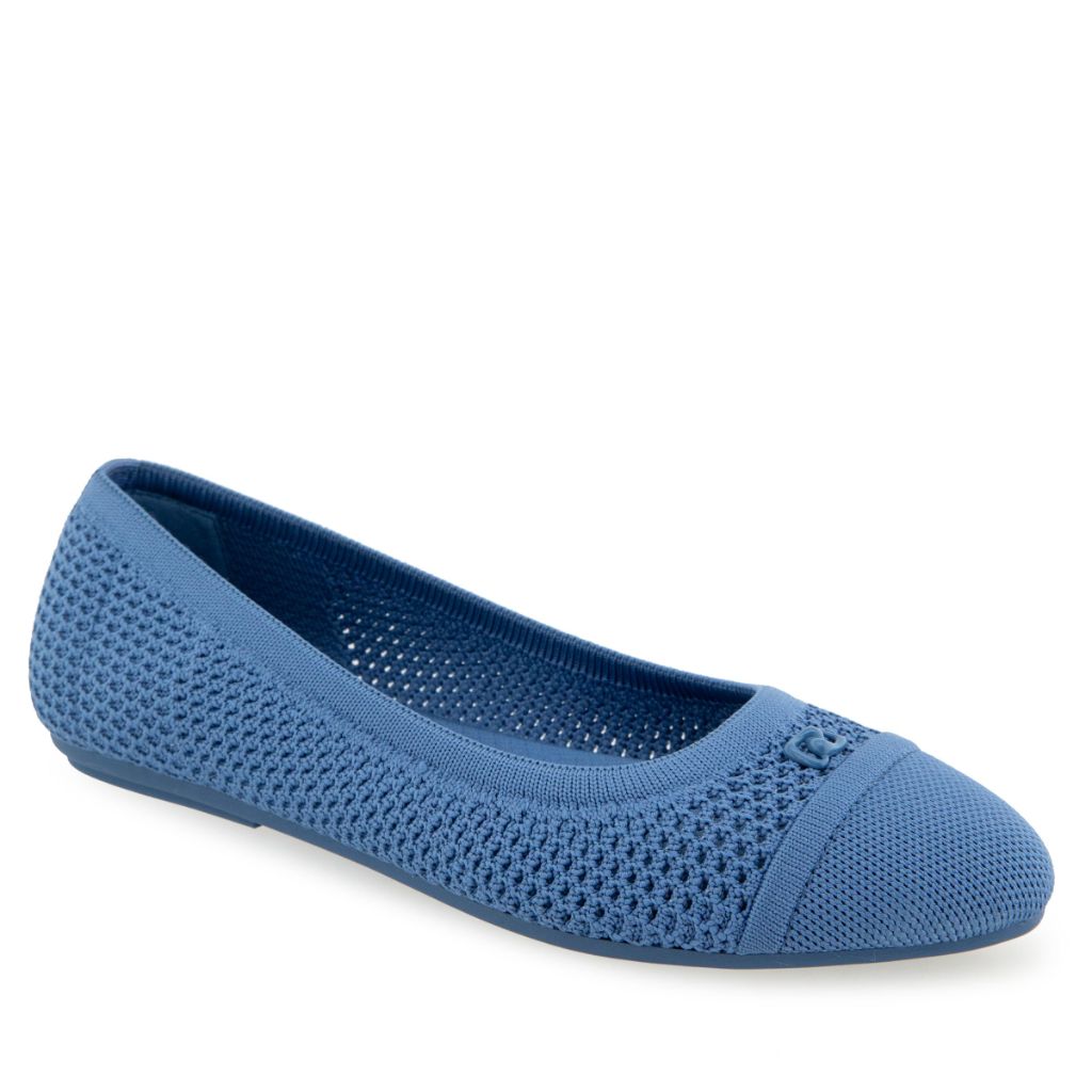 Aerosoles Women's Annelie Ballet Flats - Blue Jean Knit Fabric, Size 6W