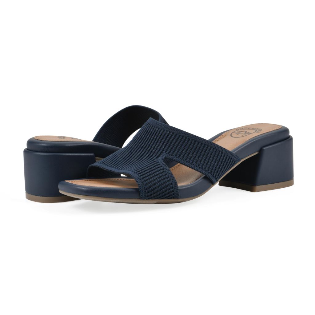 WHITE MOUNTAIN Women's Milled Knit Heel, Navy/Fabric, 7M