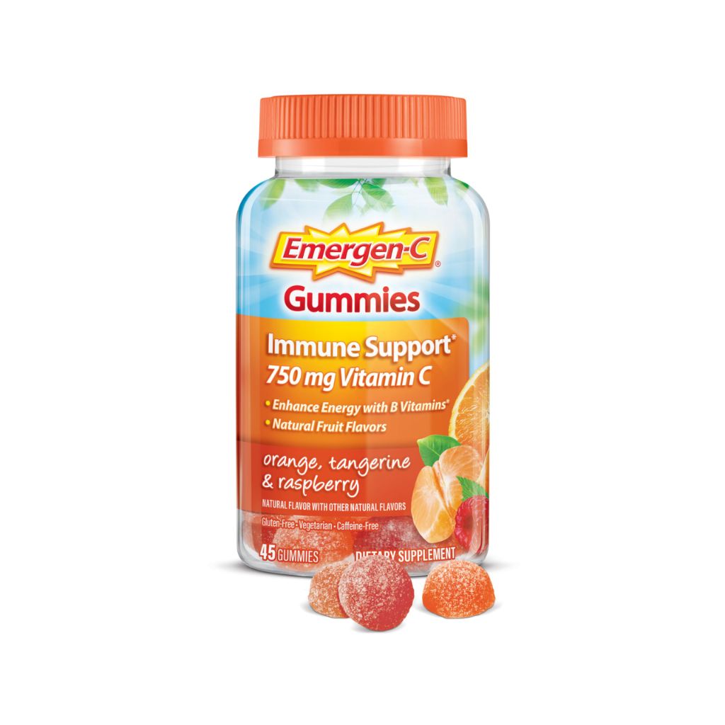 Emergen-C 750mg Vitamin C Gummies for Adults, Orange, Tangerine and Raspberry Flavors - 45 Count