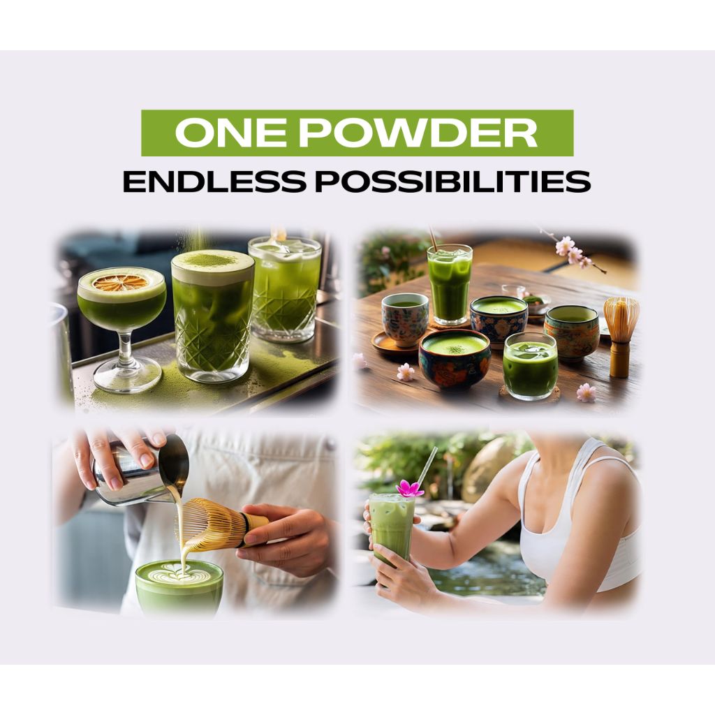 MATCHA BOOM Ceremonial Grade Japanese Matcha Powder – Organic Matcha Green Tea Powder for Lattes Smoothies Tea