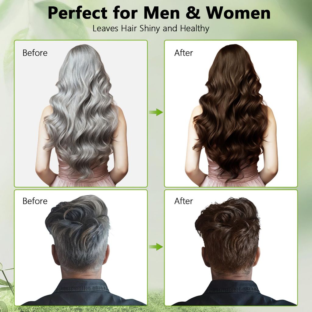 RKQNIER Brown Hair Dye Shampoo , 15 Min Gray Coverage