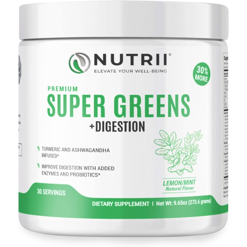 Organic Green Immunity Superfood Powder, Soothes Digestion, Boosts Vitality and Energy - Lemon Mint, 30svgs.