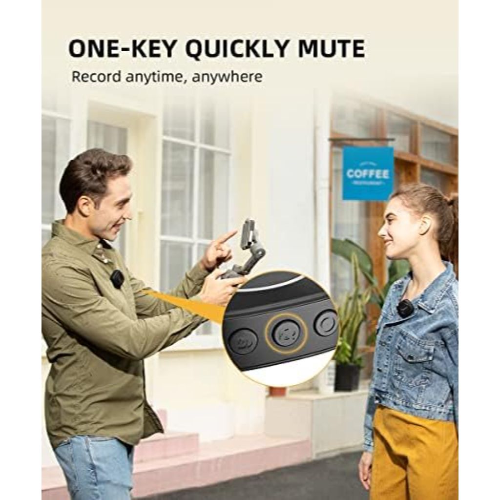 MAONO Ultra-Compact Wireless Lavalier Microphone 2.4GHz Dual Lapel Mics (WM820 B2)