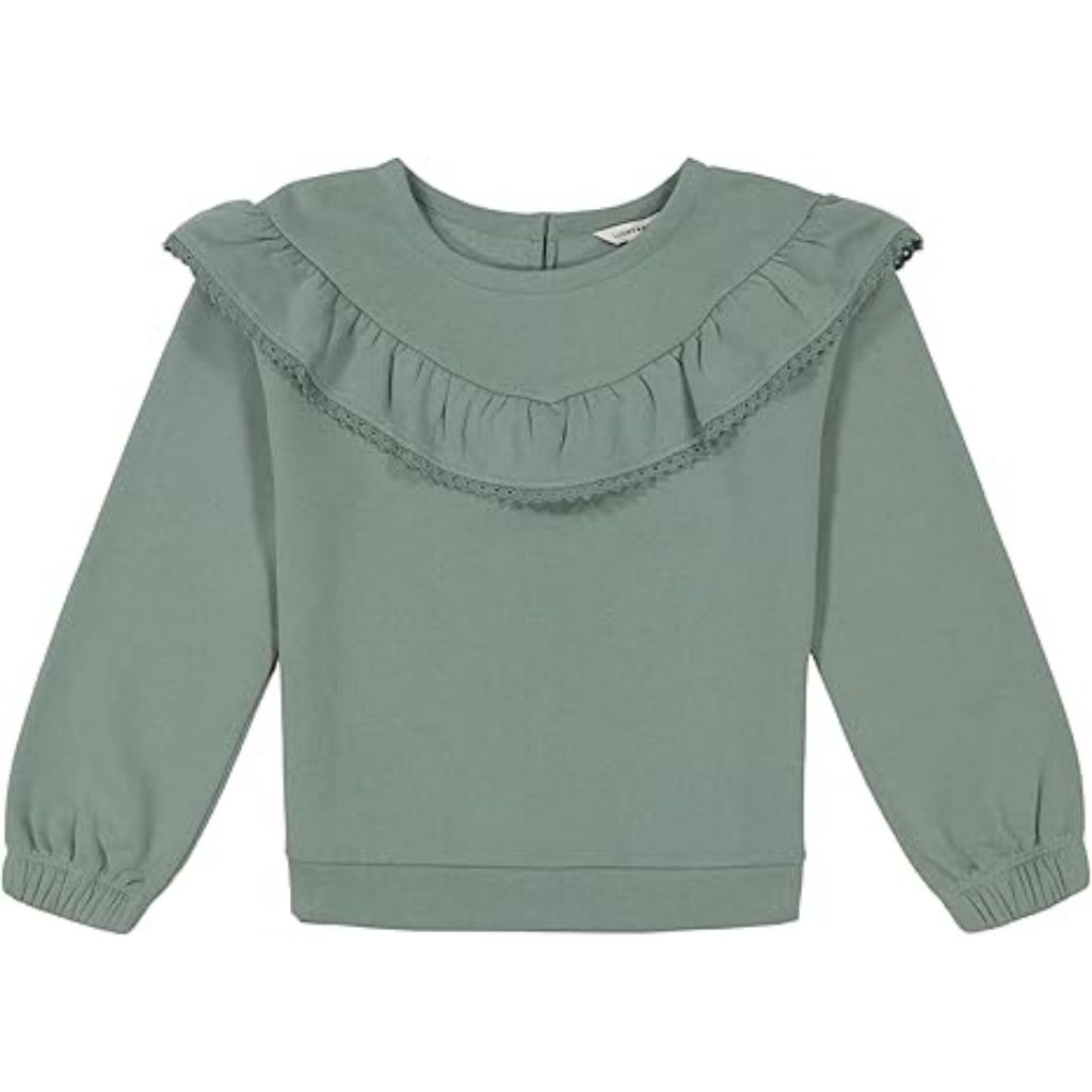 Lucky Brand Girls' Pullover Fleece Crew Neck Sweatshirt, Chinois Green - Size M (8-10)