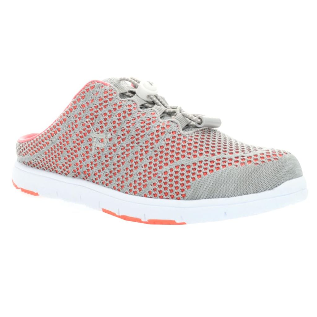 Propét Women's TravelWalker Evo Slide Casual Sneaker, Coral Grey 7.5 Narrow