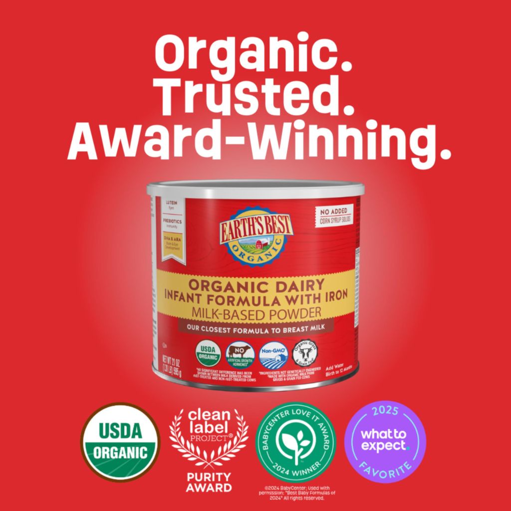 Earth's Best Organic Baby Formula for Babies 0-12 Months | 21 oz