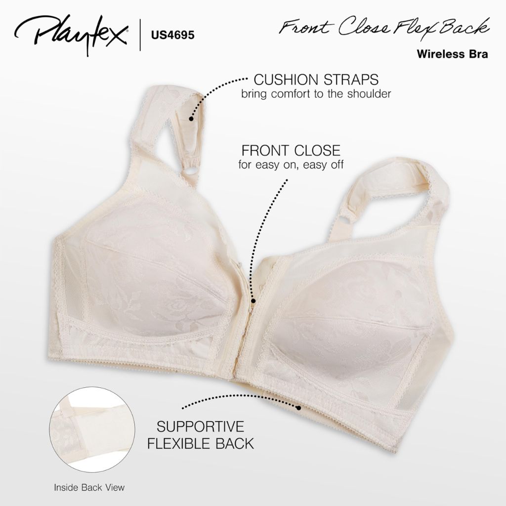 Playtex Womens Wirefree W/ Flex Back Bra, Light Beige - size 42DD