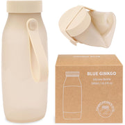 BLUE GINKGO Collapsible Water Bottle – (16.9oz, Made in Korea, Sand Beige)