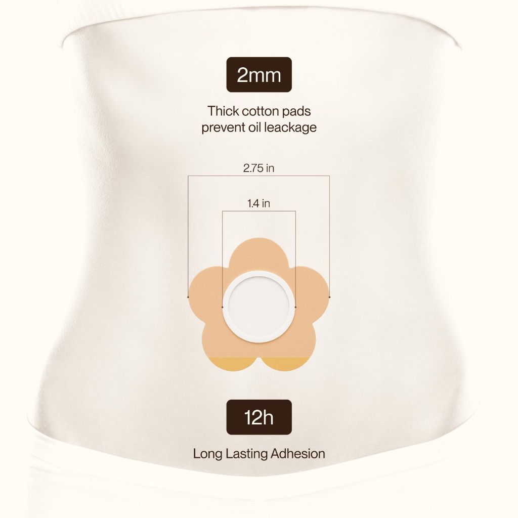MONIER 50PCS Castor Oil Patches, No Wash (Beige)
