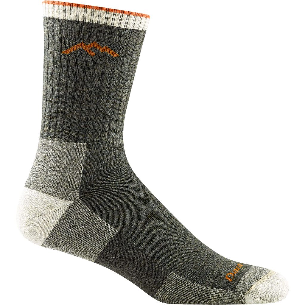 Darn Tough Vermont Men's Hiker Midweight Micro Crew Sock (Style 1466) - Olive - Large