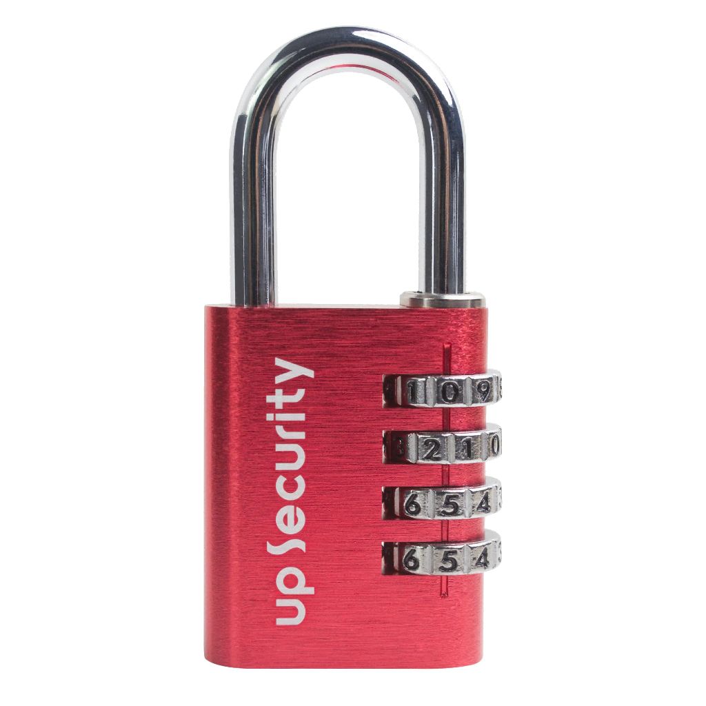 UP Security Gym Locker Lock, 4 Digit Combination Lock (Red)