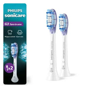 Philips Sonicare G3 Two-In-One - Genuine Replacement Electric Toothbrush Heads  White  2 Pack  HX9052/77