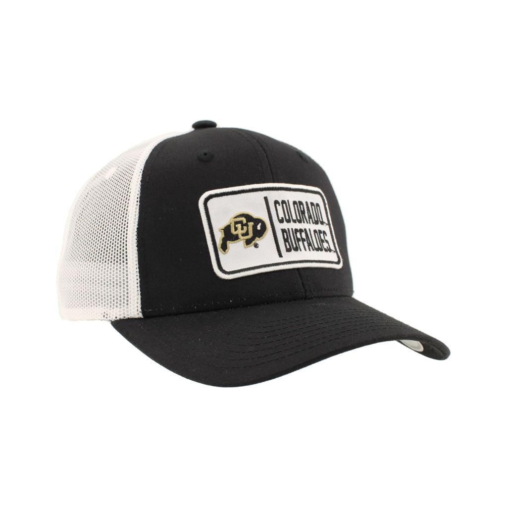 Colorado Buffaloes NCAA Officially Licensed Trucker Style Hat, Black/ White, White Logo