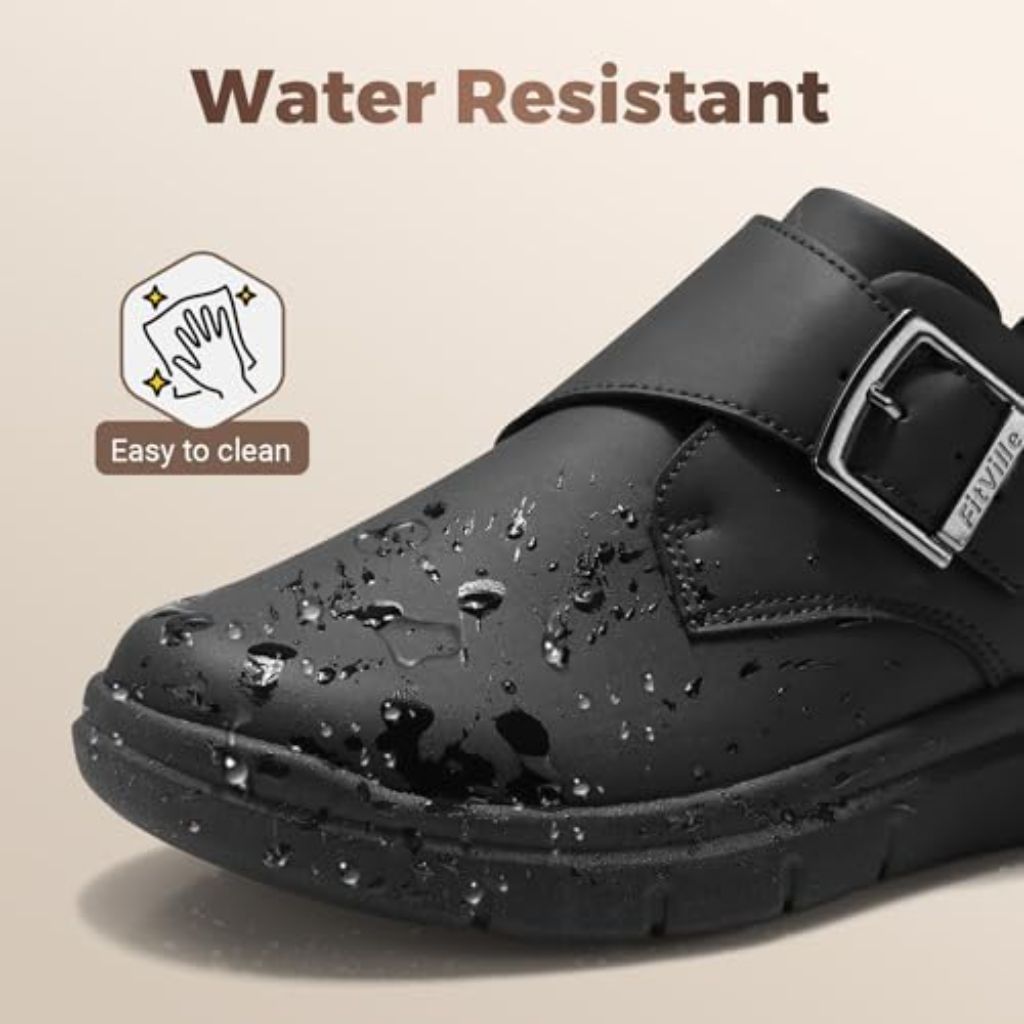 FitVille Extra Wide Casual Walking Shoes for Men with Adjustable Strap, Size 14W, Black