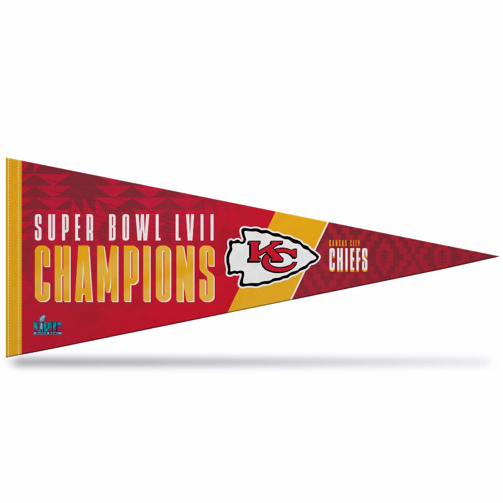 Rico Industries NFL Soft Felt Super Bowl Champions Pennant 12" x 30" Felt Wall Décor Super Bowl Champions Pennant - Kansas City Chiefs