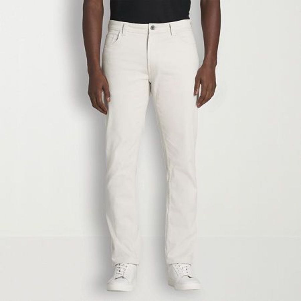 SZ 38 x 30 IZOD Saltwater Stretch Men's Classic Fit Flat Front Pant | White