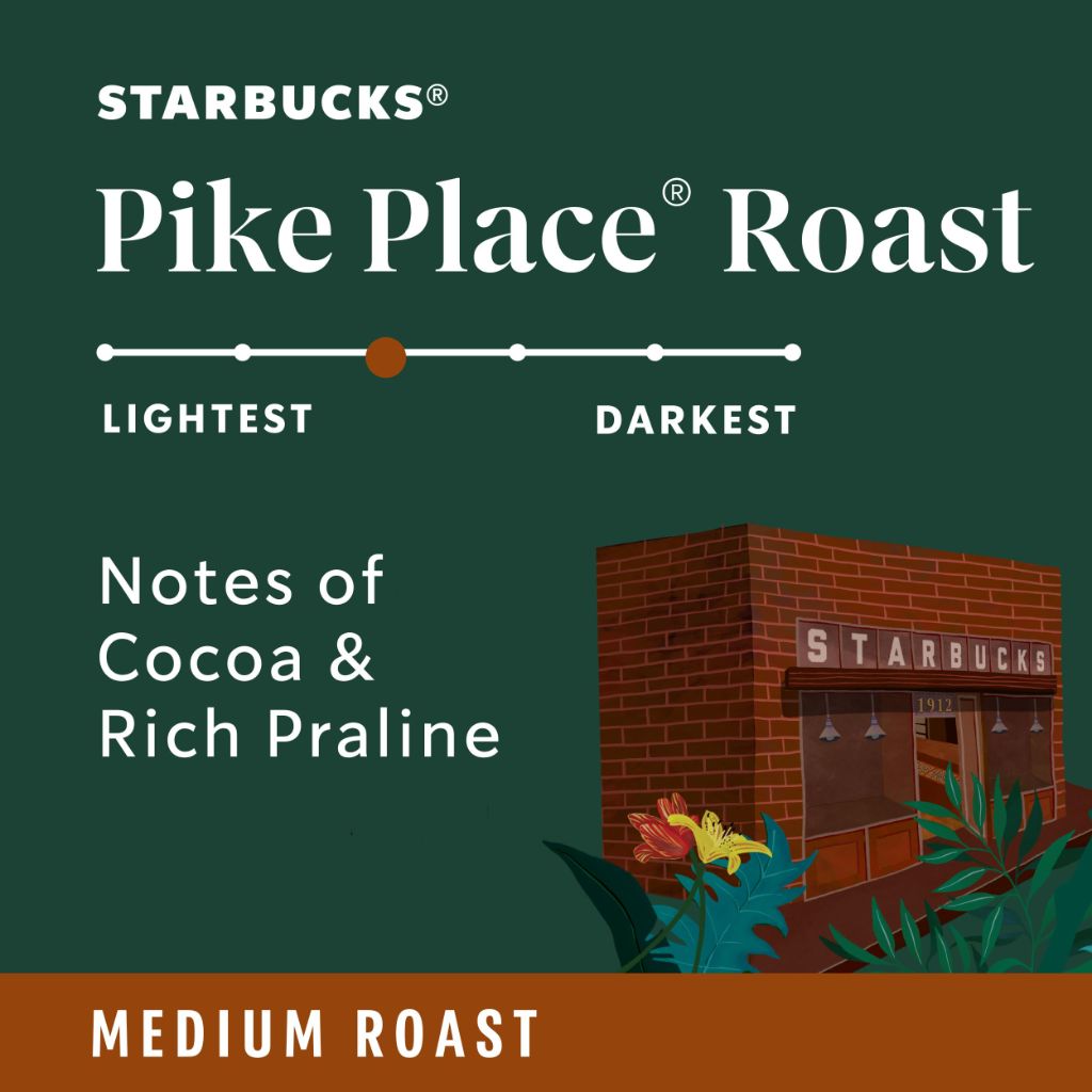 Starbucks K-Cup Coffee Pods, Medium Roast, Pike Place Roast | 40 CT