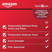 Amazon Basic Care Extra Strength Pain Relief, Acetaminophen Caplets, 500 Mg, 200 Count (Packaging May Vary)