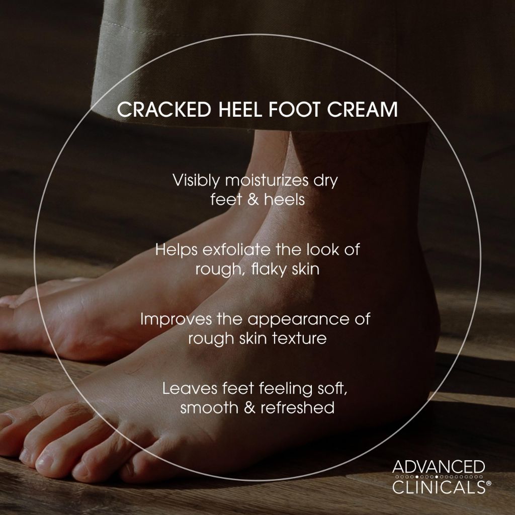 Advanced Clinicals Cracked Heel Foot Cream Skin Care Moisturizer Lotion For Feet W/Shea Butter | 8 Fl Oz