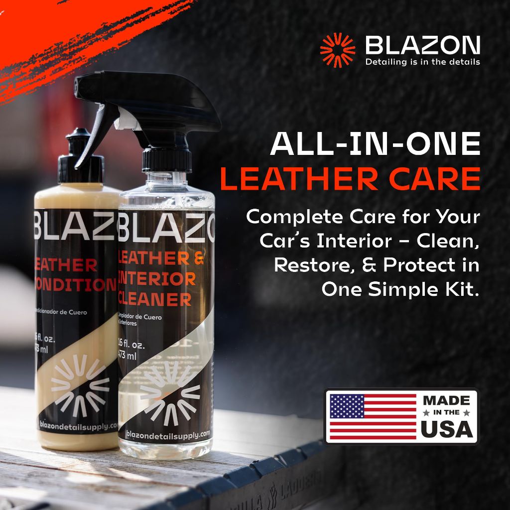 BLAZON Leather & Interior Cleaner + Leather Conditioner COMBO- All-in-one Kit