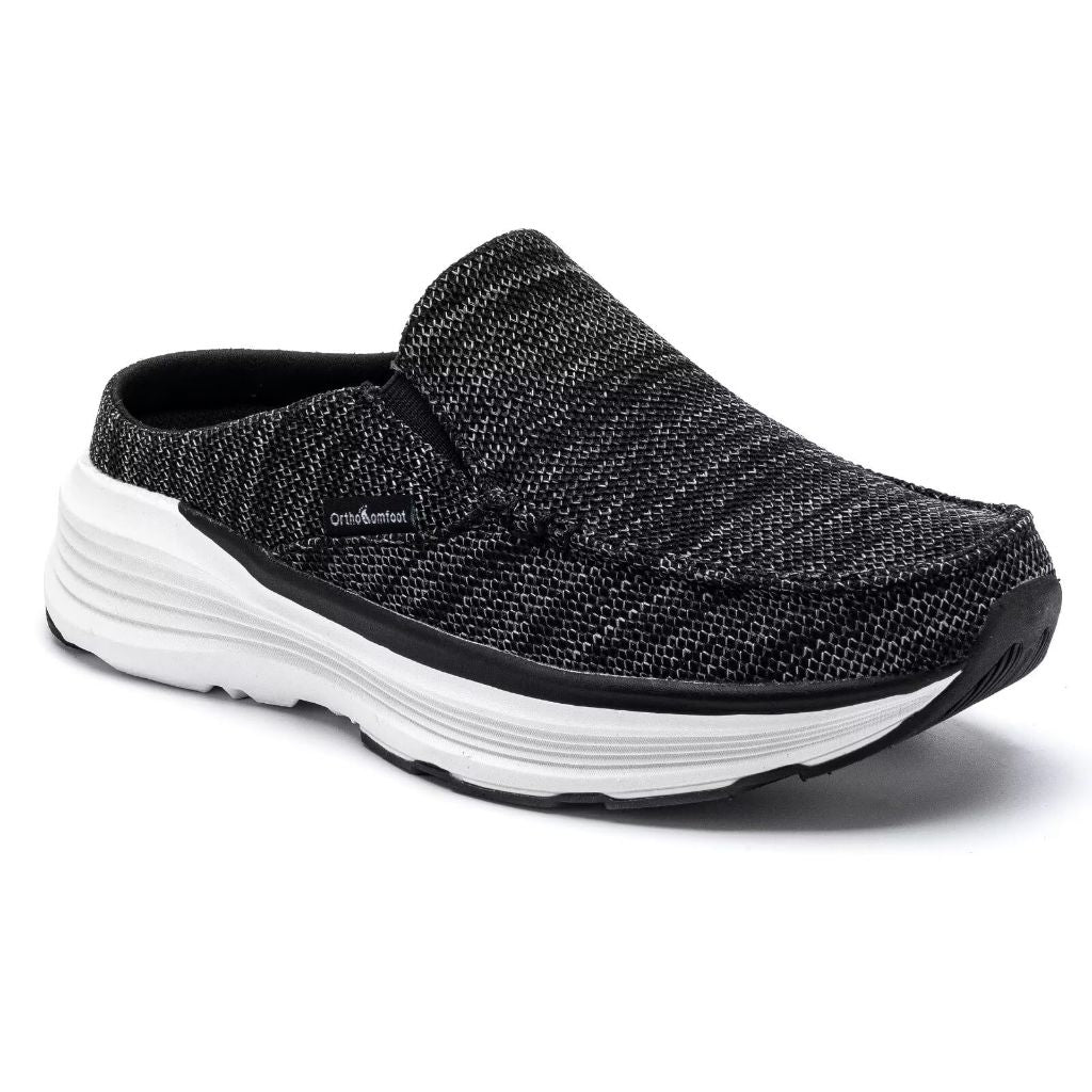 Women's Orthopedic Slip On Slippers Walking Shoes: Comfort Diabetic Foot Pain Relief Flat Feet Tennis Shoes, Skin Friendly Elastic Clogs Outdoor Gowalk Leisure Breathable Loafers Black Size 7
