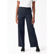 Dickies Women's Relaxed Fit Wide Leg Pants - Rinsed Dark Navy, Size 32R