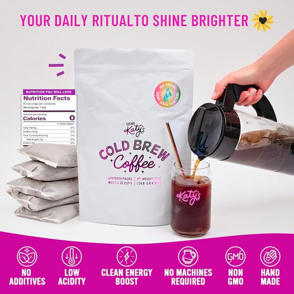 Katy’s Cold Brew Coffee Bags (Makes 32 Cups) – Medium-Dark Brazil Roast