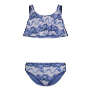 SZ 4, Under Armour Girl's Mixing Waves Flutter Bikini (Little Kids) | Nebula Purple