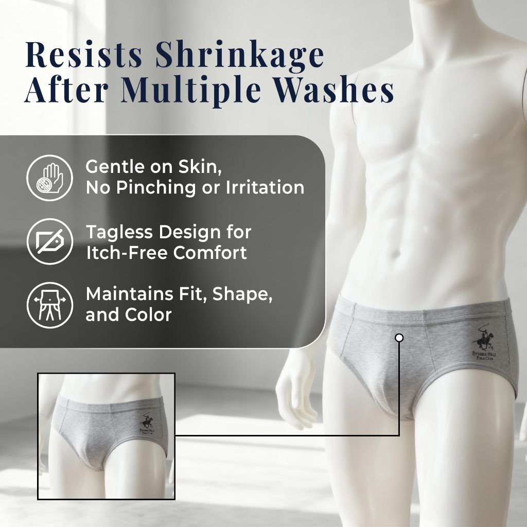 SZ L, Beverly Hills Polo Club Men's 5 Pack Low Rise Brief, Black/Charcoal/Grey Heather/Red/Blue