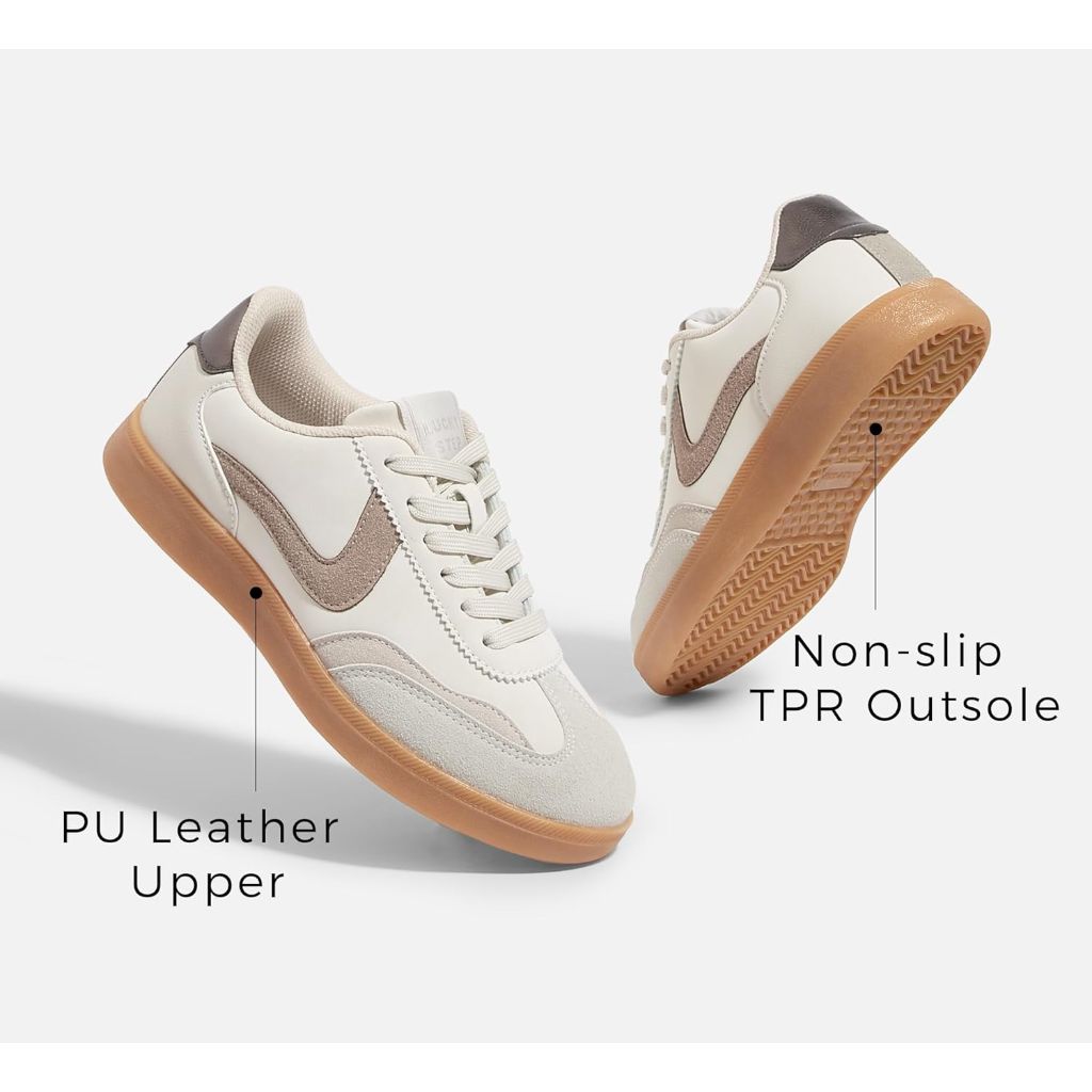LUCKY STEP Women's Retro Fashion Sneakers, 7M