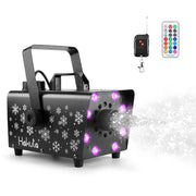 Hakuta Snow Machine, 800W Snow Machine with 8 LED RGB Lights, 13 LED Lighting Colors and 2 Remotes