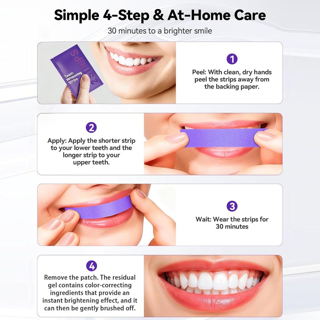 Gentle Daily Purple Teeth Whitening Strips – (14 Strips)