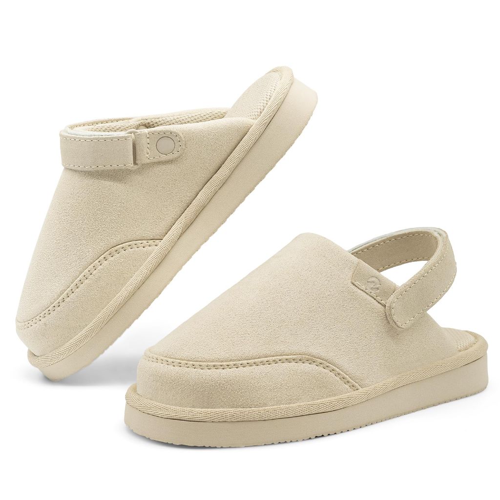 Kids Suede Clogs Girls Boys Clogs Slip On Sandals with Adjustable Strap for Children, Classic Toddler Slippers Non-Slip, Soft Textile Lining, Suede Mules for Indoor and Outdoor