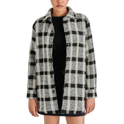 Steve Madden Apparel ELDRIDGE SHIRT JACKET, BLACK PLAID, Medium
