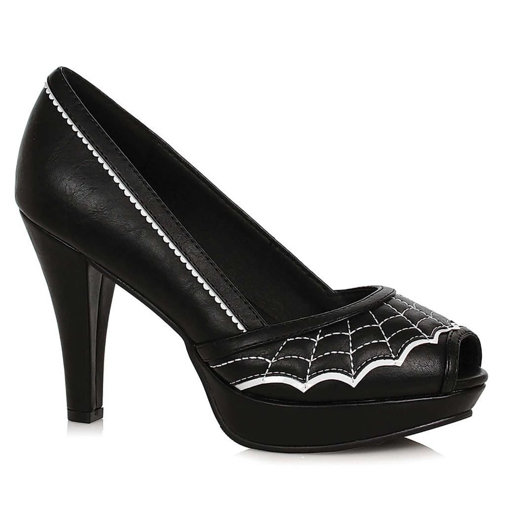 Ellie Shoes Spiderweb Pump, Black PU, 6