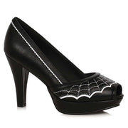 Ellie Shoes Spiderweb Pump, Black PU, 6