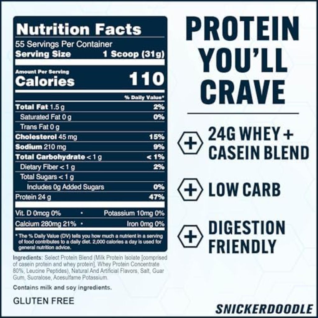 PEScience Select Protein Powder, Whey and Casein Blend - Snickerdoodle, 55svgs