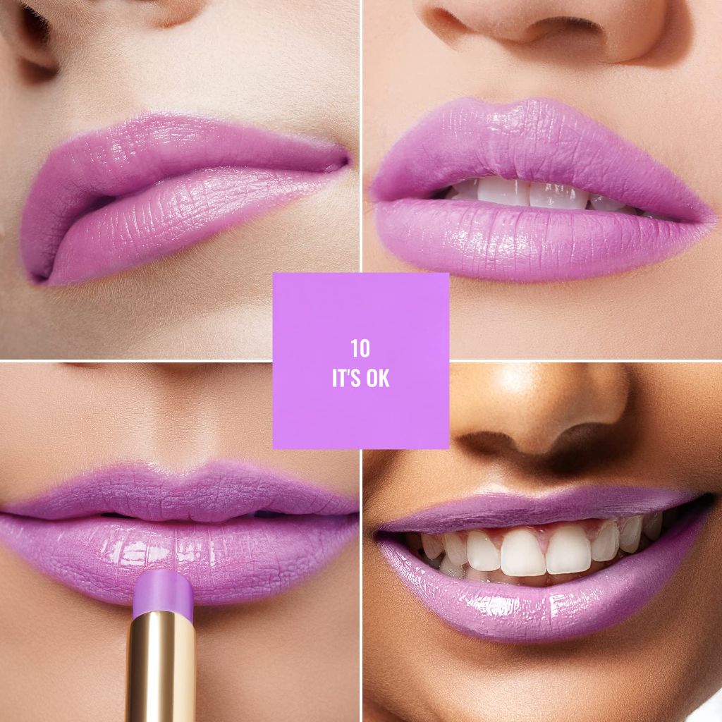 Oulac Pinky Purple Lipstick, Vegan 2.2g/0.07oz (10)