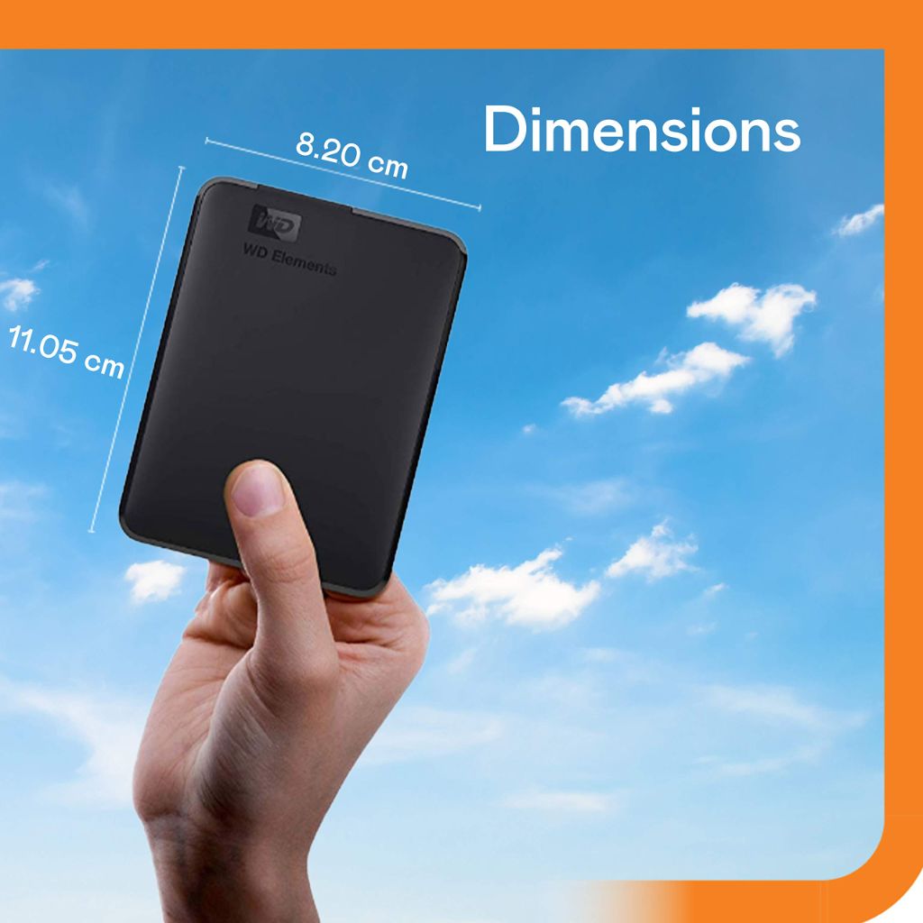 WD 4TB Elements Portable External Hard Drive for Windows, USB 3.2 Gen 1/USB 3.0 for PC & Mac, Plug and Play Ready - ‎WDBU6Y0040BBK-WESN